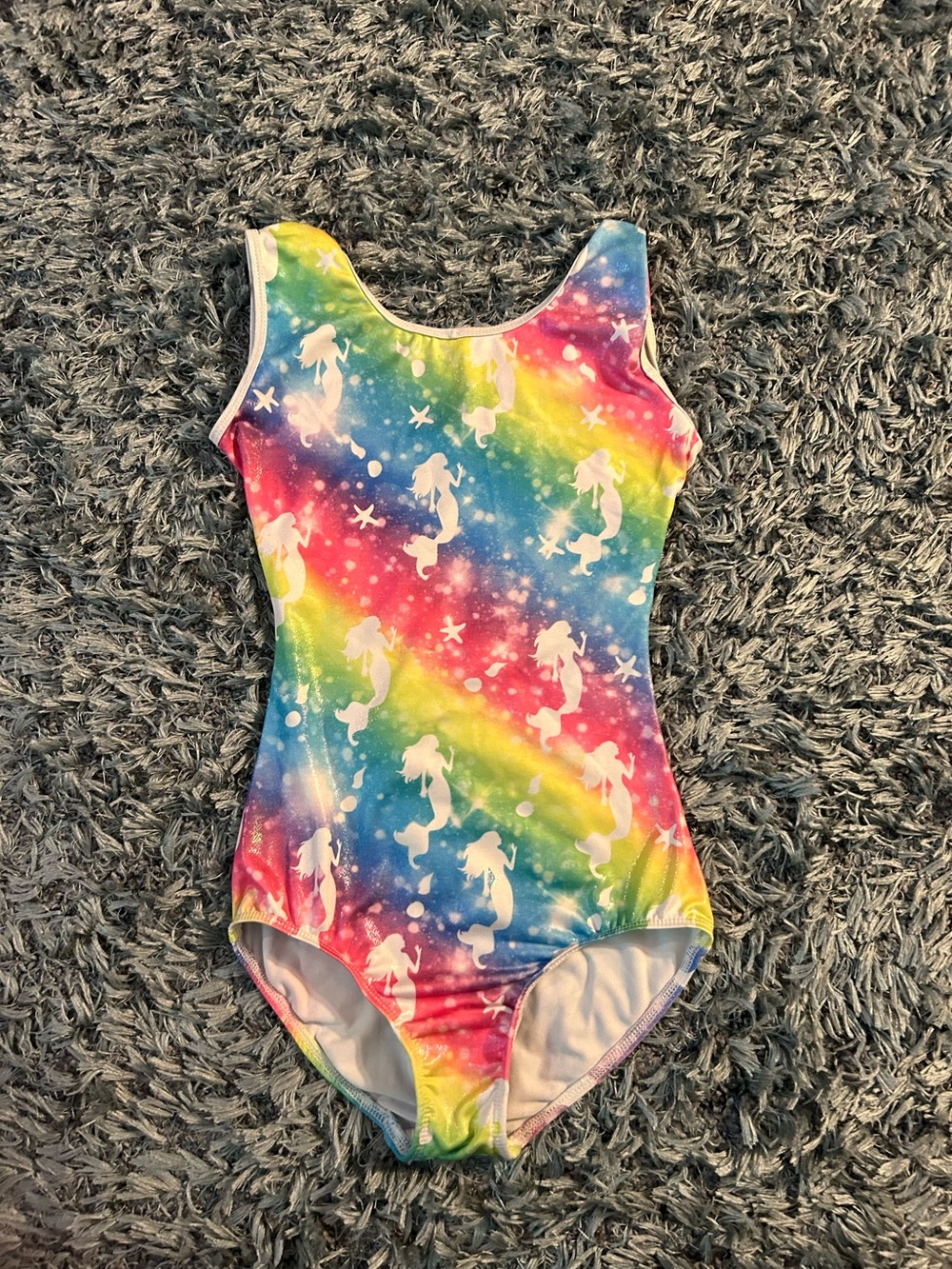 NWT Girls Rainbow Mermaid Leotard Gymnastics Outfit or Dance Costume